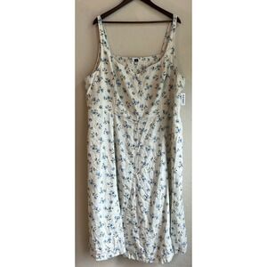 Old Navy Floral Midi Dress 4X NWT Linen Cottagecore Dainty Coquette Resort Beach